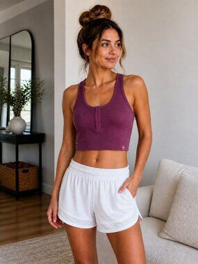 JoyLab size XXL Purple Ribbed Square Neck Sports Tank Shelf Bra NEW